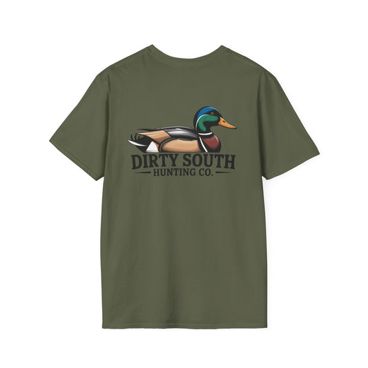 Dirty South Hunting Co. Mallard Logo T-Shirt – Duck Hunting Graphic Tee – Outdoor Lifestyle Apparel