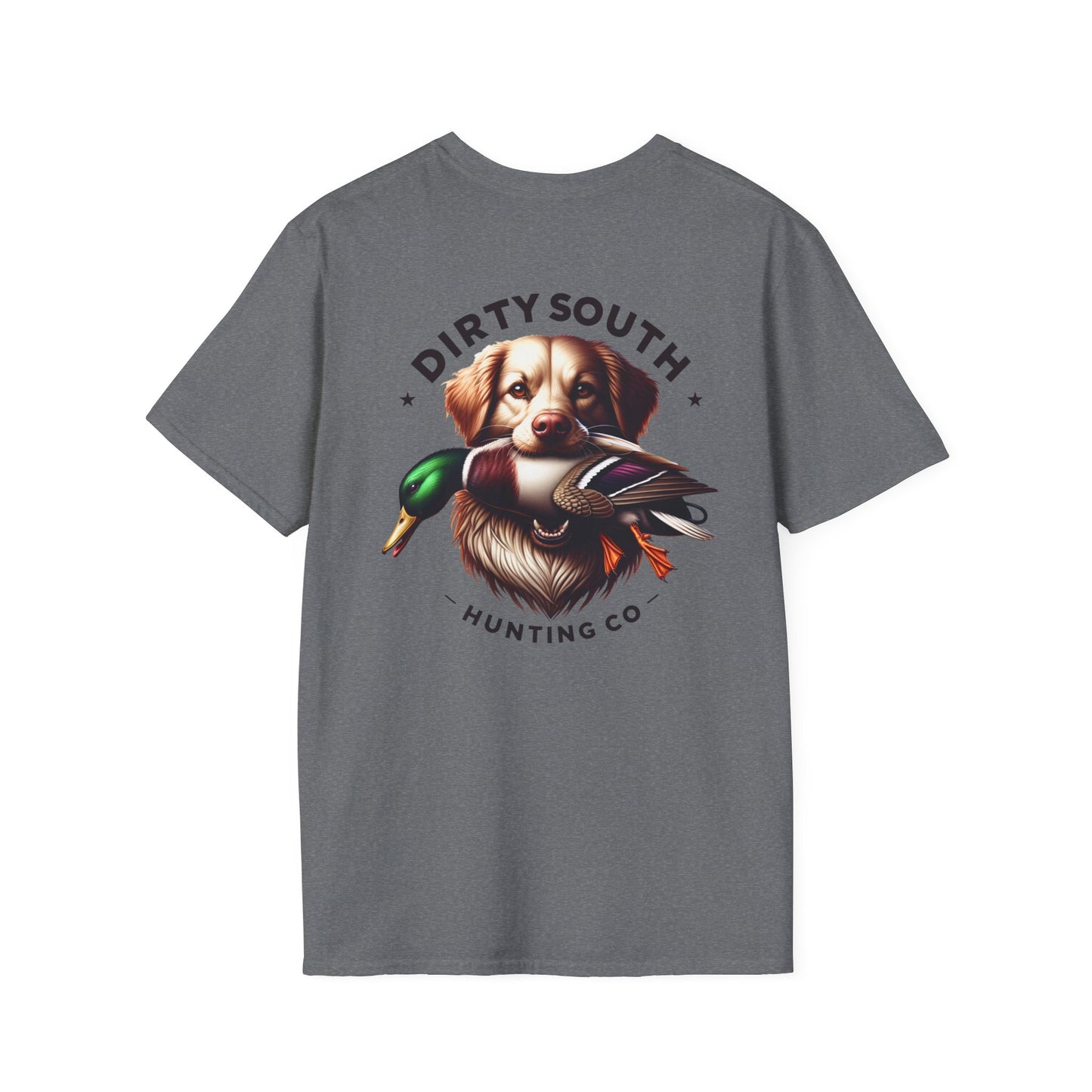 Dirty South Hunting Co. Retriever Mallard T-Shirt – Duck Dog Hunting Graphic Tee – Waterfowl Apparel