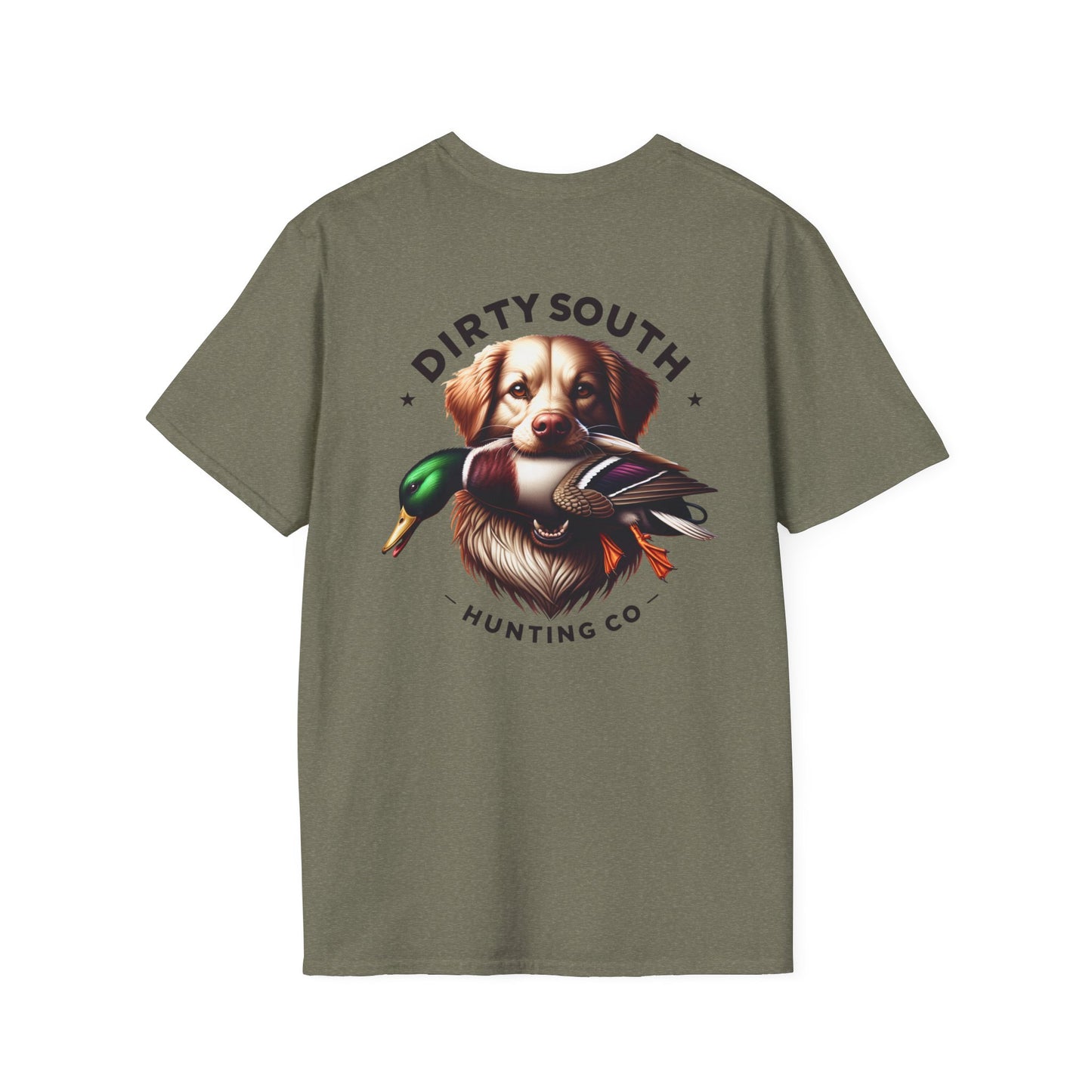 Dirty South Hunting Co. Retriever Mallard T-Shirt – Duck Dog Hunting Graphic Tee – Waterfowl Apparel