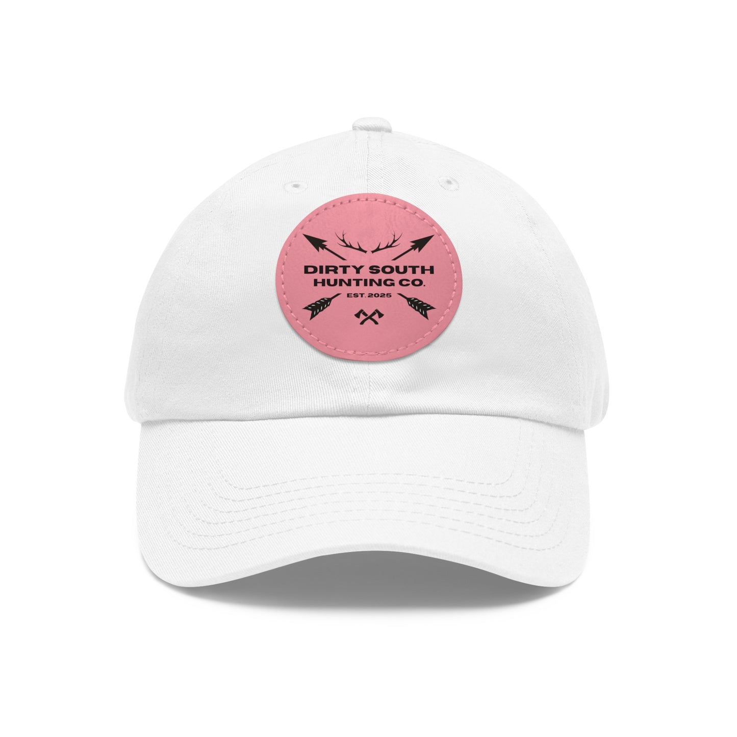 Stylish Dad Hat with Leather Patch, Casual Cap for Hunting Enthusiasts, Gift for Father's Day, Outdoor Adventure Gear, Trendy Dad Apparel
