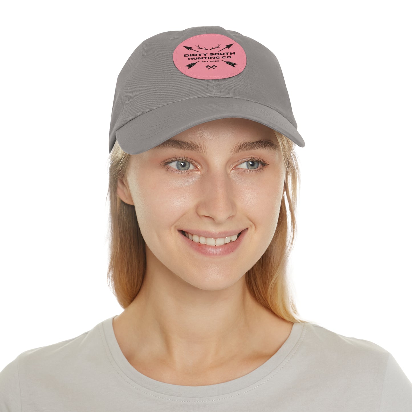 Stylish Dad Hat with Leather Patch, Casual Cap for Hunting Enthusiasts, Gift for Father's Day, Outdoor Adventure Gear, Trendy Dad Apparel