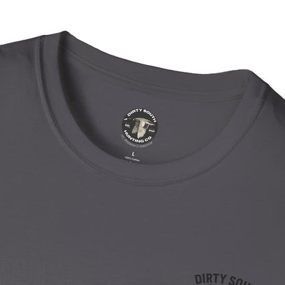 Watercolor Dirty South Hunting Co Unisex Softstyle T-Shirt - Southern Hunt Graphic Tee, Outdoor Apparel, Camo Hunter Top, Nature Lover Gift,