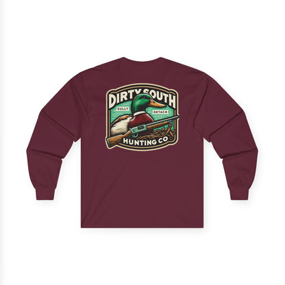 Mallard Duck Dirty South Hunting Long Sleeve Tee, Outdoor Apparel, Unisex T-Shirt, Casual Wear, Gift for Hunters, Vintage Graphic Tee