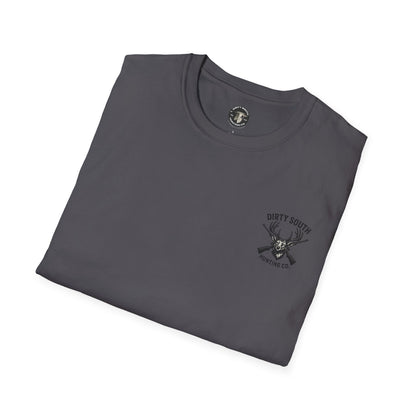 Watercolor Dirty South Hunting Co Unisex Softstyle T-Shirt - Southern Hunt Graphic Tee, Outdoor Apparel, Camo Hunter Top, Nature Lover Gift,