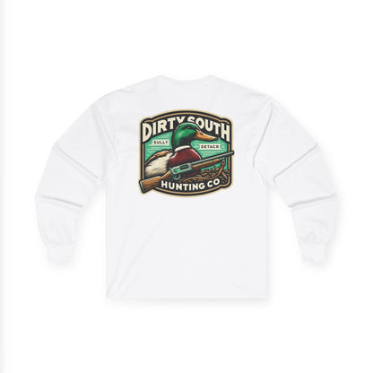 Mallard Duck Dirty South Hunting Long Sleeve Tee, Outdoor Apparel, Unisex T-Shirt, Casual Wear, Gift for Hunters, Vintage Graphic Tee