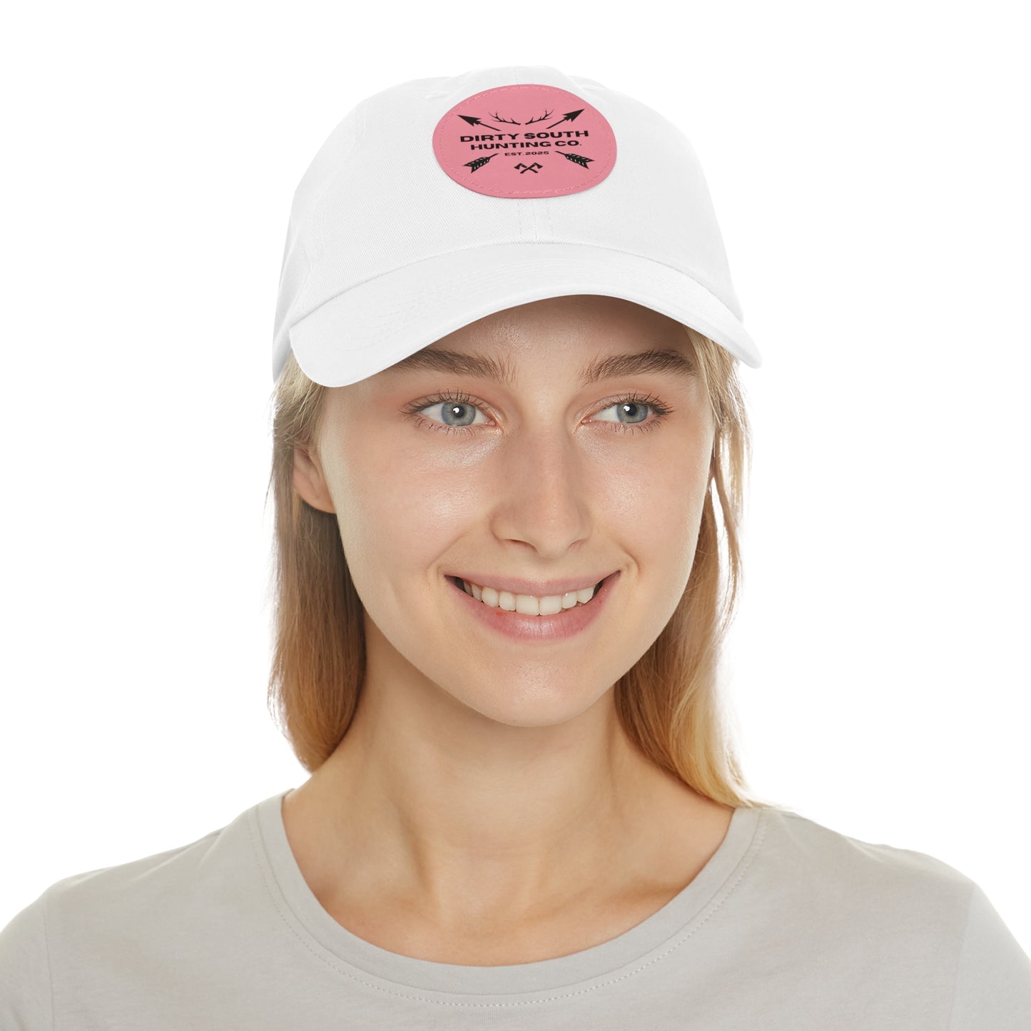 Stylish Dad Hat with Leather Patch, Casual Cap for Hunting Enthusiasts, Gift for Father's Day, Outdoor Adventure Gear, Trendy Dad Apparel