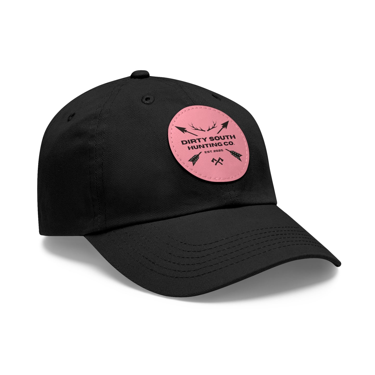 Stylish Dad Hat with Leather Patch, Casual Cap for Hunting Enthusiasts, Gift for Father's Day, Outdoor Adventure Gear, Trendy Dad Apparel