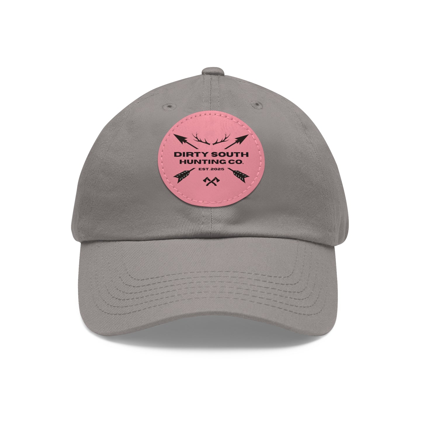 Stylish Dad Hat with Leather Patch, Casual Cap for Hunting Enthusiasts, Gift for Father's Day, Outdoor Adventure Gear, Trendy Dad Apparel