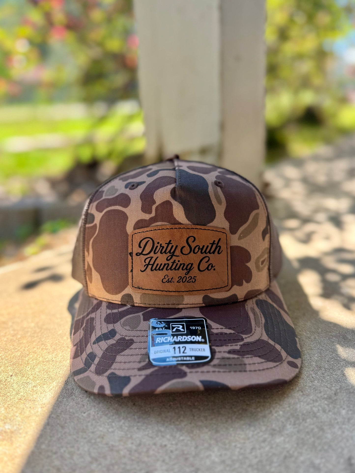 Dirty South Hunting Co. Laser Engraved Leather Patch Hats – Bark Duck Camo