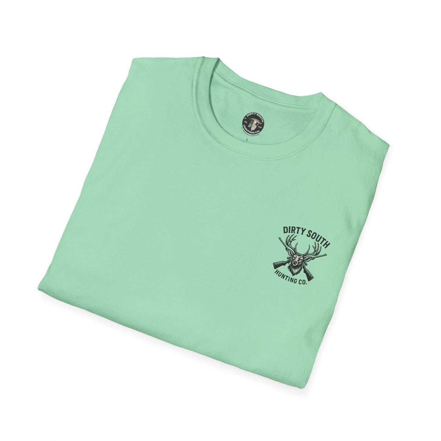 Watercolor Dirty South Hunting Co Unisex Softstyle T-Shirt - Southern Hunt Graphic Tee, Outdoor Apparel, Camo Hunter Top, Nature Lover Gift,