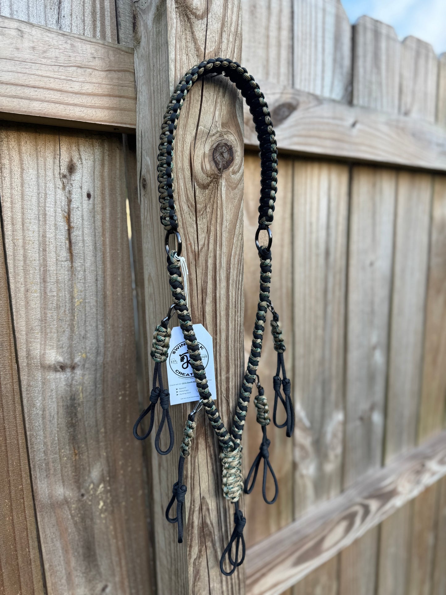 Custom Paracord Duck Call Lanyard - 5 Drop Leads, 10 Call Capacity