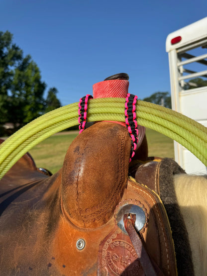 Custom Paracord Rope Holder – Bungy Cord Saddle Strap with Side Buckle for Team Roping & Ranch Tack Swinging K Creations