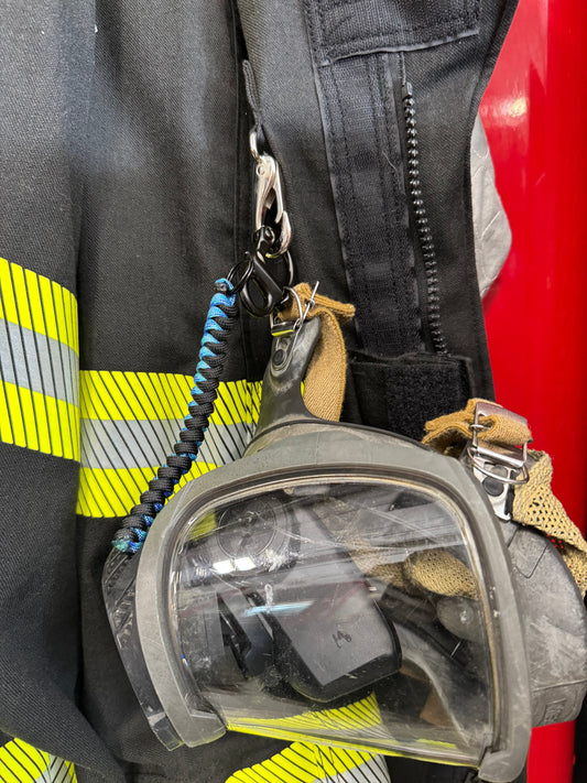 Custom Paracord SCBA Mask Quick Release | Personalized Gear Clip for Firefighters & First Responders | Breakaway Lanyard | Custom Colors Available Swinging K Creations